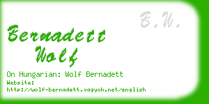 bernadett wolf business card